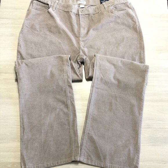 St Johns Bay Womens Corduroy Pants Comfort Waist Cord Oatmeal Tan Plus Size 22W - Picture 2 of 11